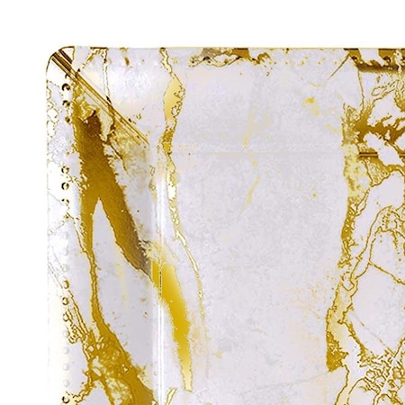 Smarty Had A Party 13" White with Gold Marble Square Disposable Paper Charger Plates (120 Plates), 120PK 2690-SGM-CASE